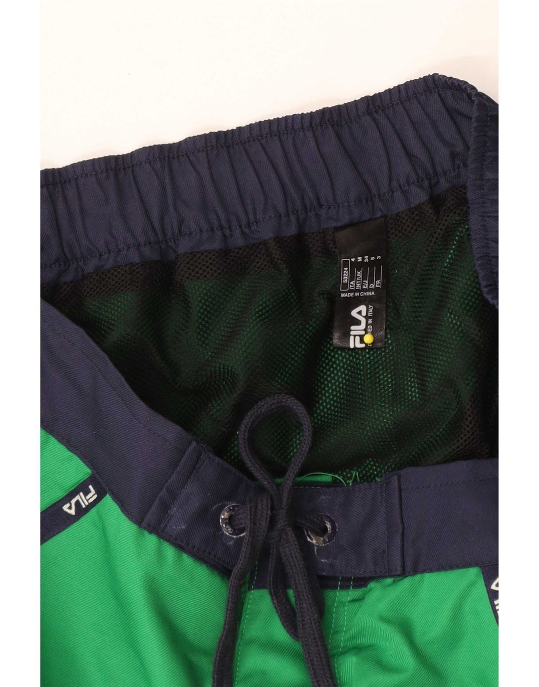 Fila Mens Graphic Swimming Shorts Medium Green Colourblock Polyester