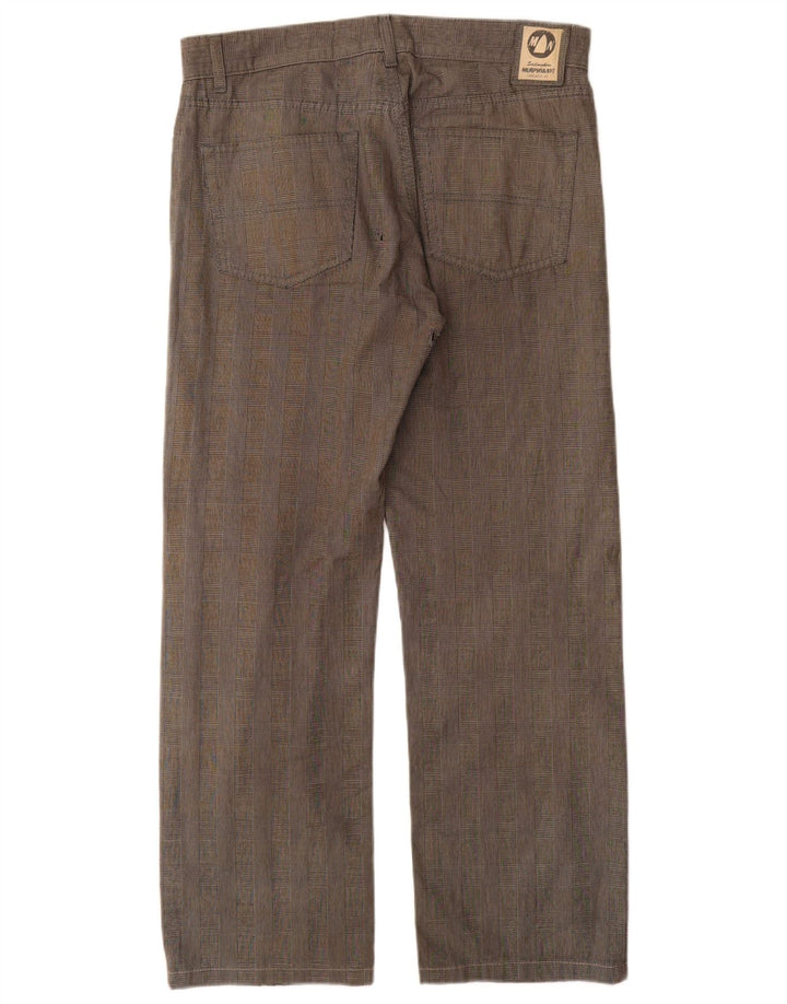 MURPHY & NYE Mens Straight Casual Trousers W33 L30 Grey Houndstooth