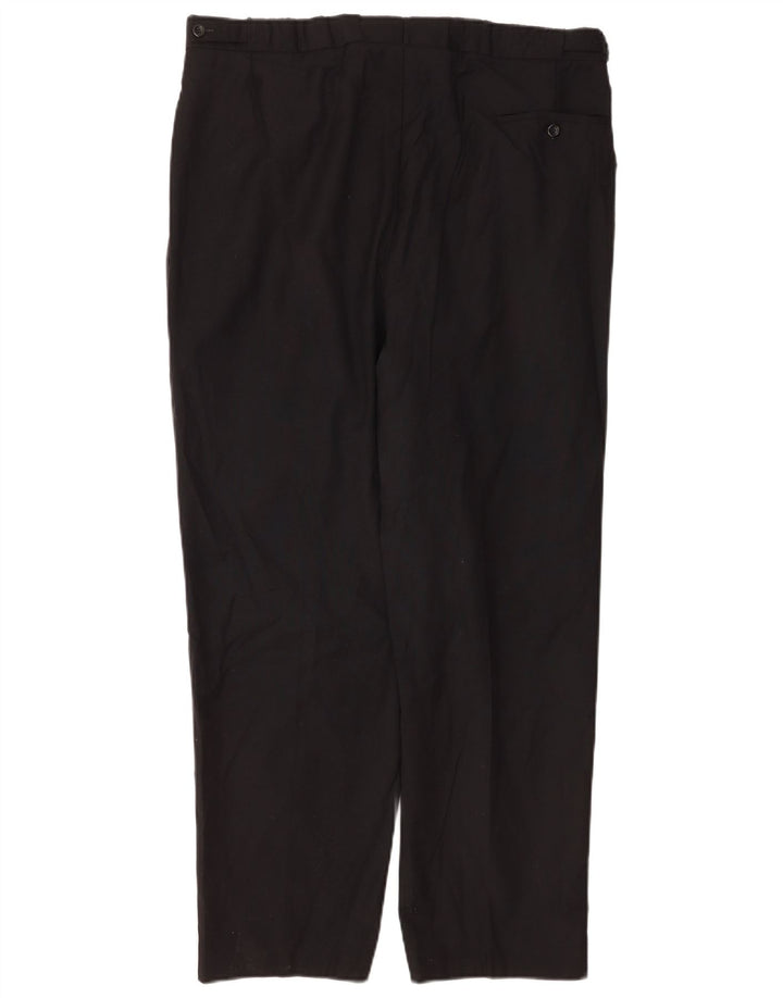 Pierre Cardin Mens Pegged Suit Trousers W38 L29 Black Wool