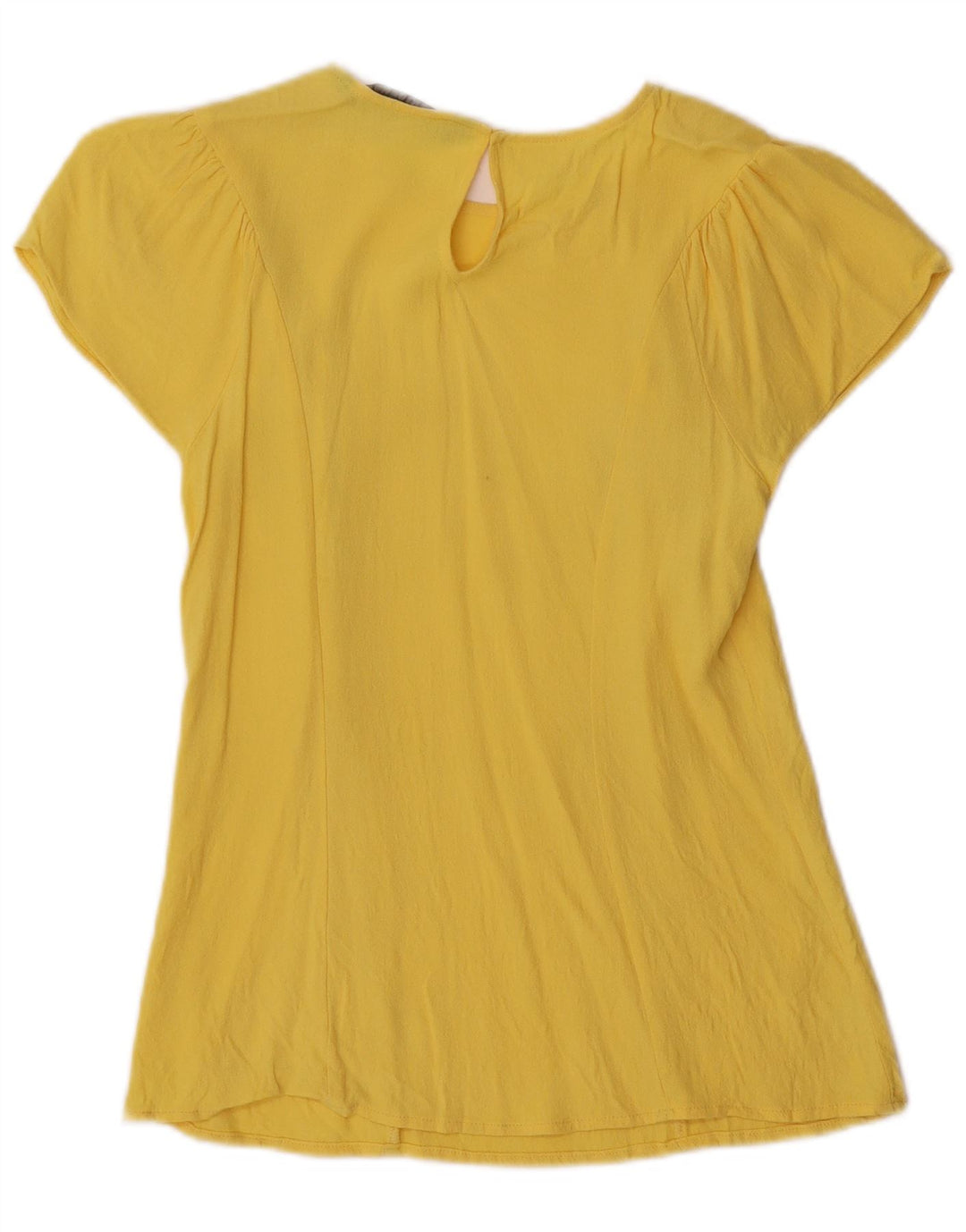 Zara Womens Blouse Top UK 10 Small Yellow