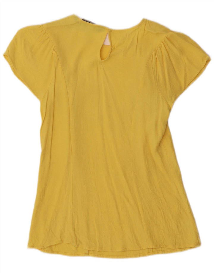 Zara Womens Blouse Top UK 10 Small Yellow