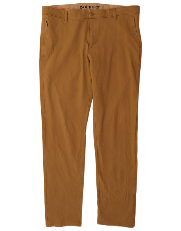 Dockers Mens Slim Chino Trousers W38 L34 Beige Cotton