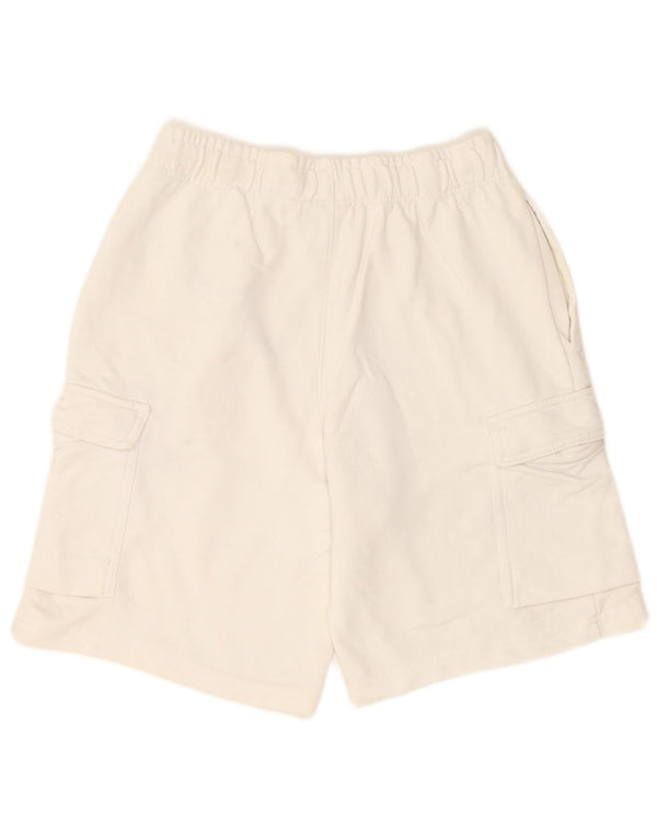 Nike Womens Graphic Sport Shorts UK 10 Small  White Cotton