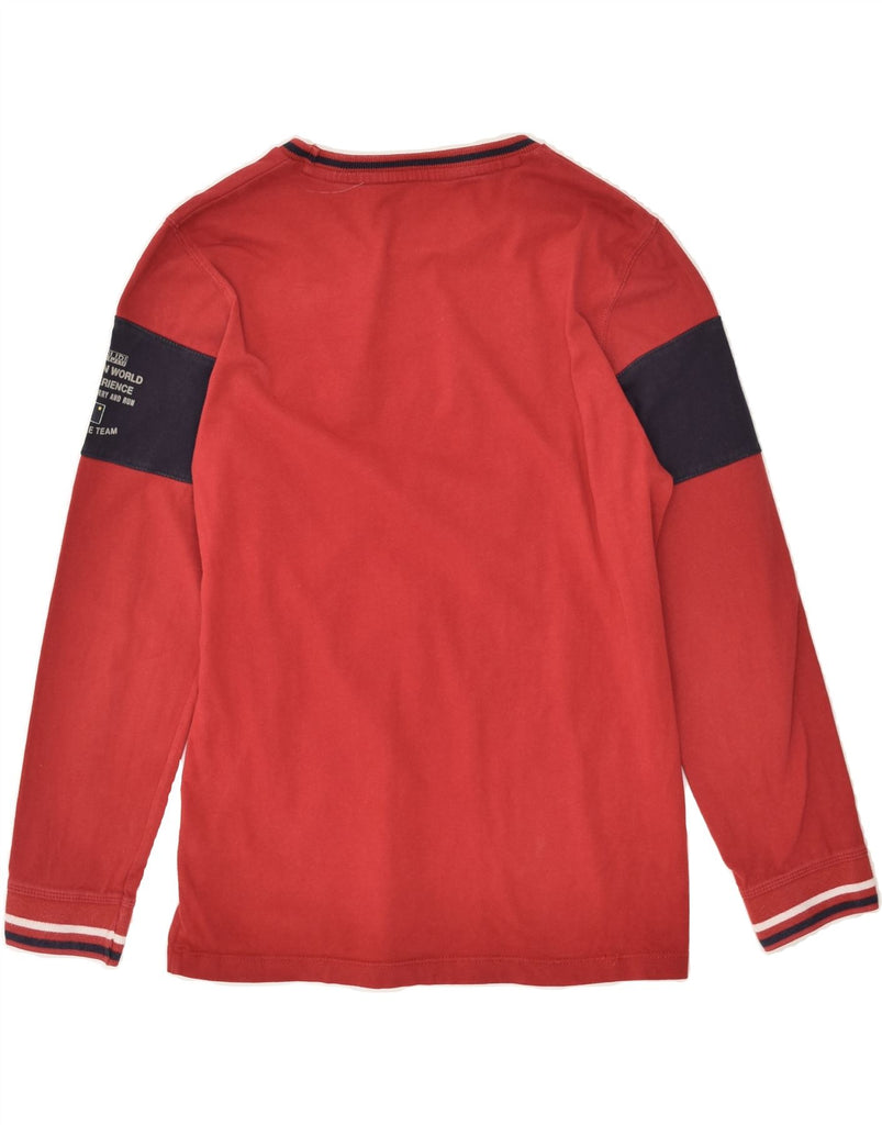 NAPAPIJRI Boys Graphic Top Long Sleeve 11-12 Years Red Colourblock | Vintage Napapijri | Thrift | Second-Hand Napapijri | Used Clothing | Messina Hembry 