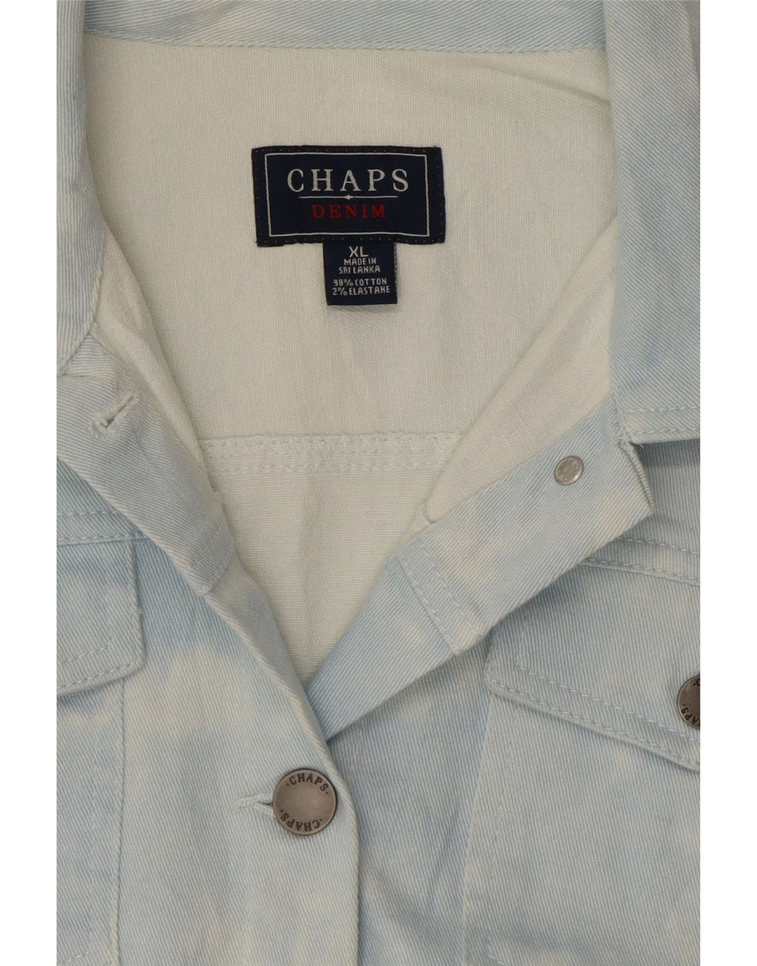 CHAPS Womens Denim Jacket UK 18 XL Blue Tie Dye Cotton Vintage Chaps and Second-Hand Chaps from Messina Hembry 