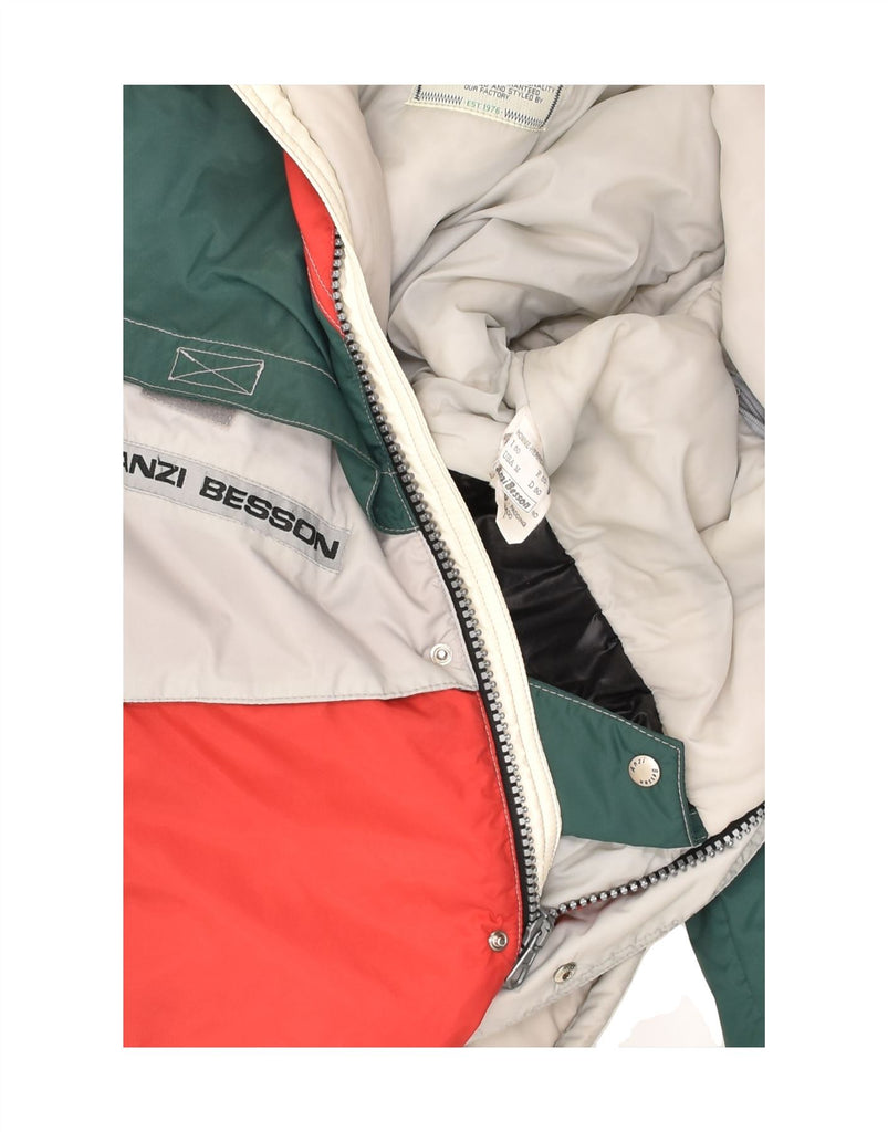 ANZI BESSON Mens Ski Jacket IT 50 Large Multicoloured Colourblock | Vintage Anzi Besson | Thrift | Second-Hand Anzi Besson | Used Clothing | Messina Hembry 