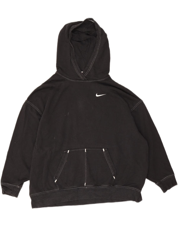 Nike Mens Oversized Hoodie Jumper Small Black Cotton