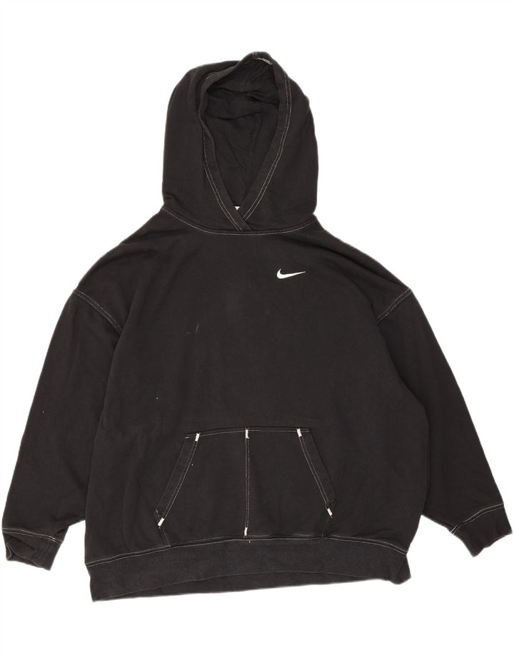 Nike Mens Oversized Hoodie Jumper Small Black Cotton
