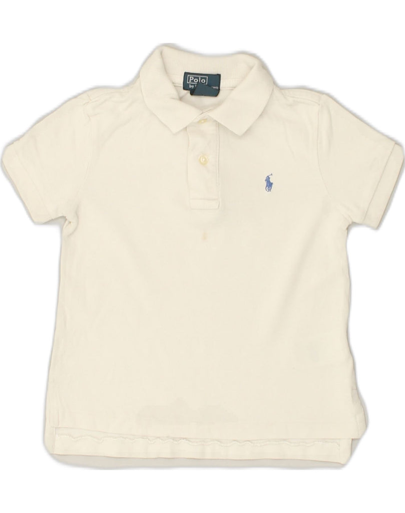 POLO RALPH LAUREN Boys Polo Shirt 2-3 Years Off White Cotton | Vintage Polo Ralph Lauren | Thrift | Second-Hand Polo Ralph Lauren | Used Clothing | Messina Hembry 