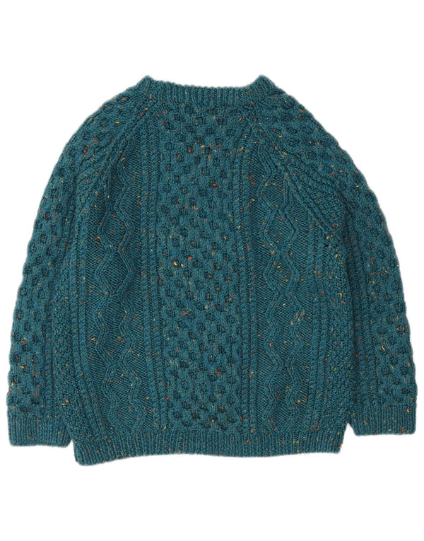 Vintage Womens Boat Neck Jumper Sweater UK 10 Small Green Flecked