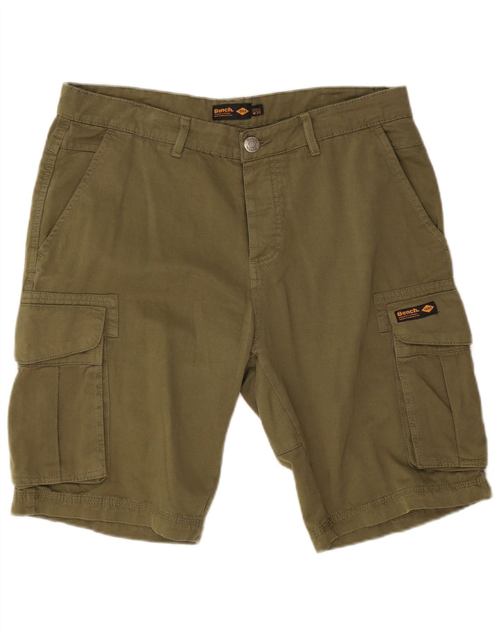 Bench Mens Cargo Shorts W32 Medium Khaki Cotton