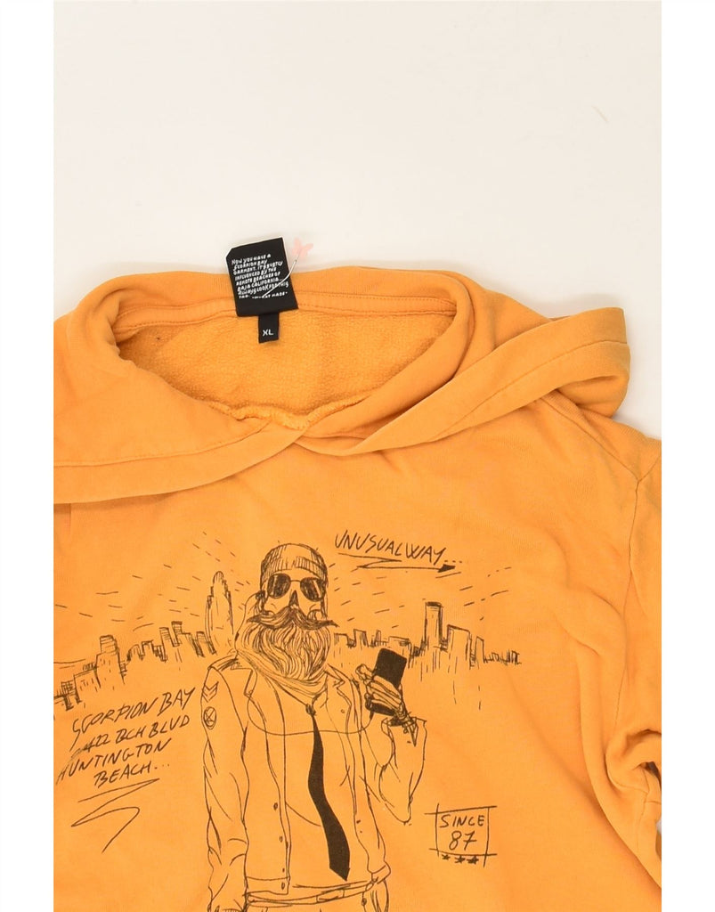 SCORPION BAY Boys Graphic Hoodie Jumper 13-14 Years XL Yellow Cotton | Vintage Scorpion Bay | Thrift | Second-Hand Scorpion Bay | Used Clothing | Messina Hembry 