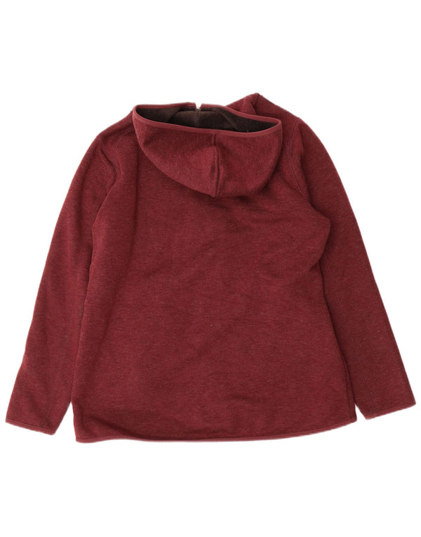 Marks & Spencer Womens Zip Hoodie Sweater UK 16 Large Burgundy Polyester