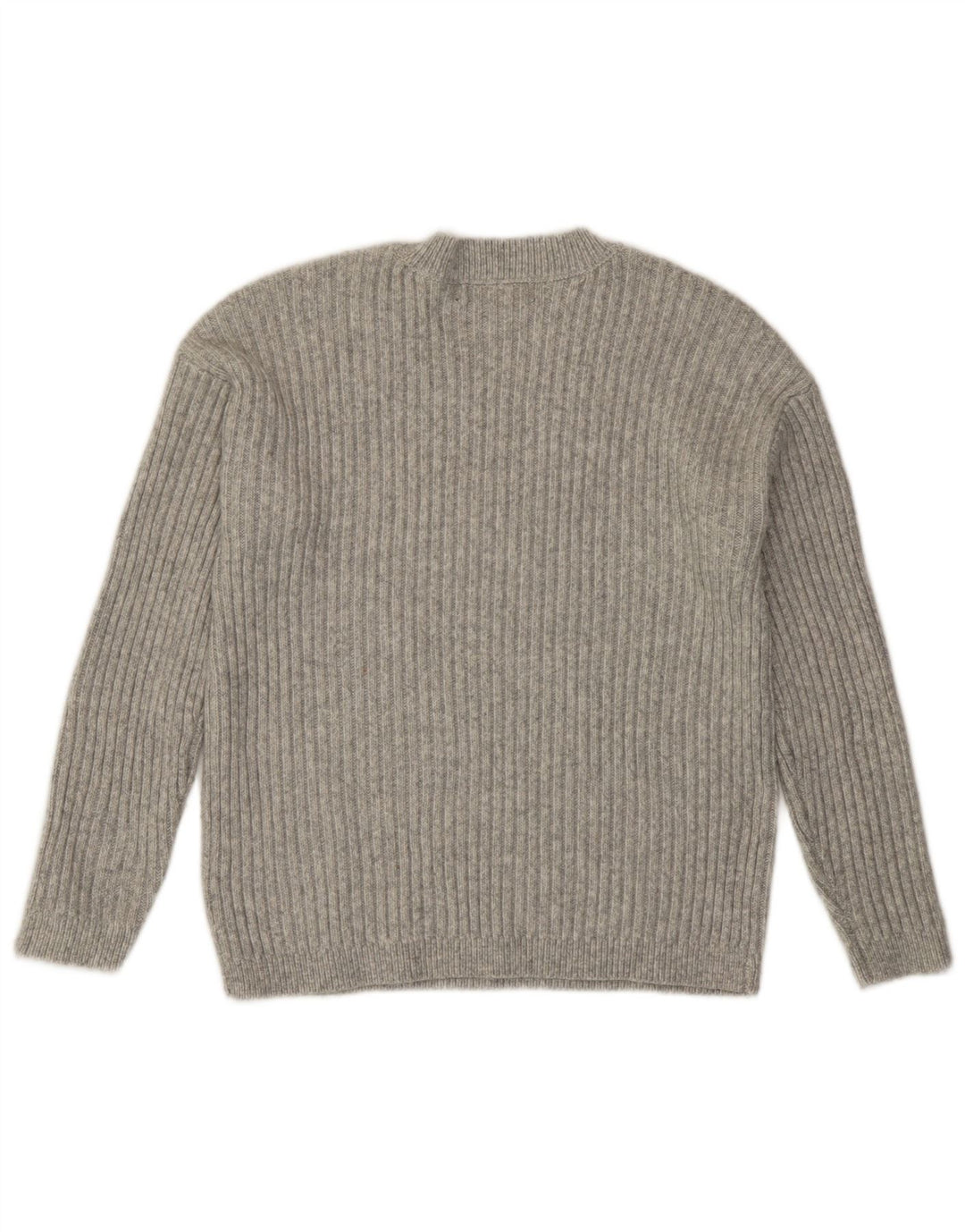 Marks & Spencer Womens Crew Neck Crew Neck Jumper Sweater UK 10 Small Grey