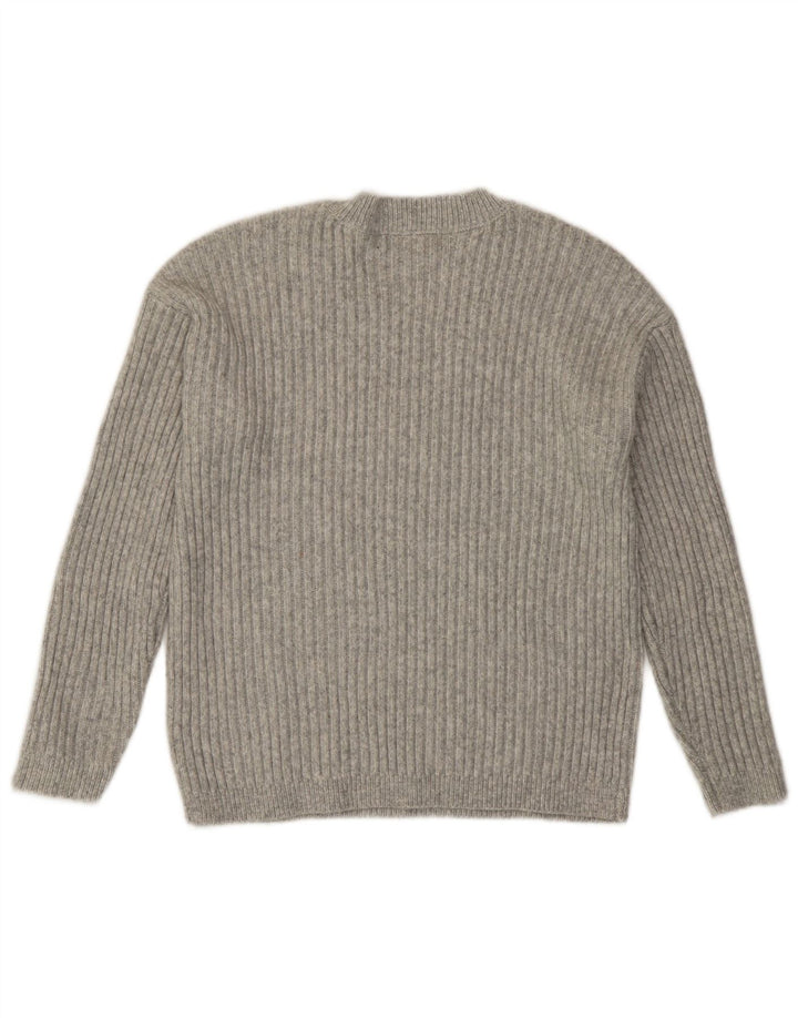 Marks & Spencer Womens Crew Neck Crew Neck Jumper Sweater UK 10 Small Grey