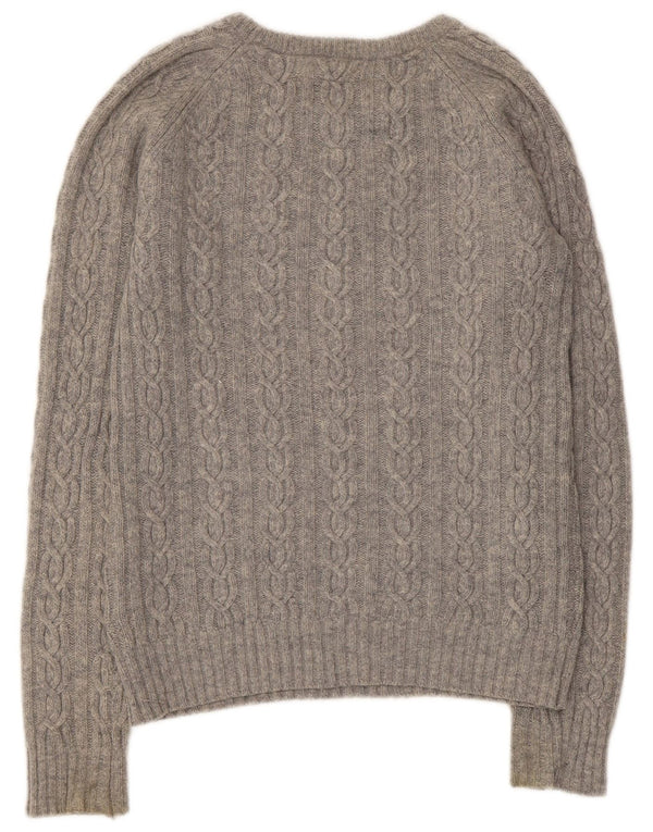 Jack Wills Womens Boat Neck Jumper Sweater UK 12 Medium Grey Lambswool