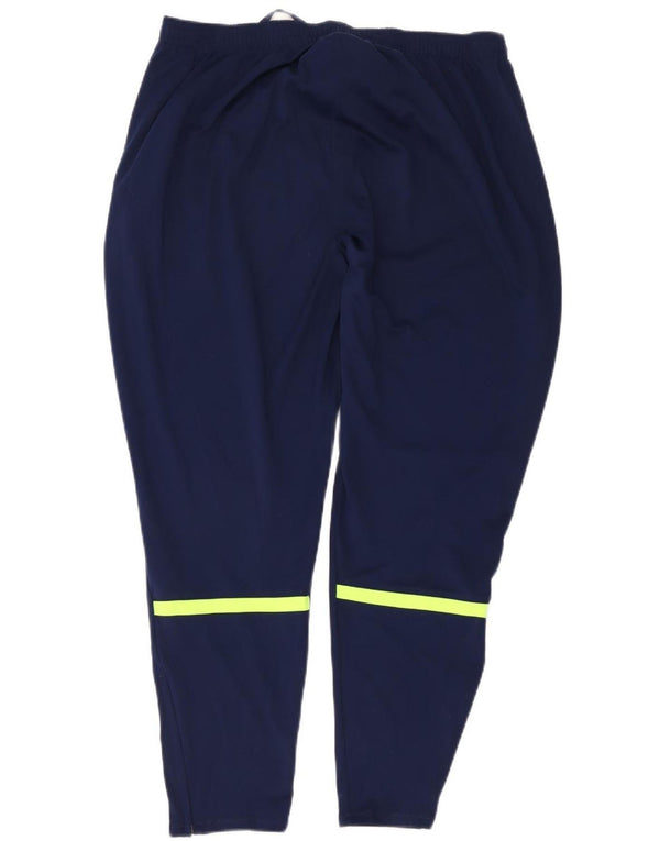 Nike Womens Dri Fit Tracksuit Trousers UK 18 XL Navy Blue Colourblock