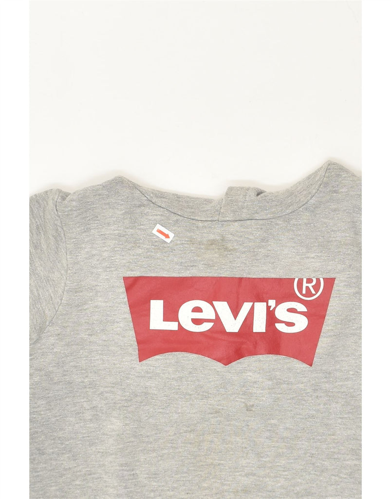 LEVI'S Boys Graphic Hoodie Jumper 7-8 Years Medium  Grey Cotton | Vintage Levi's | Thrift | Second-Hand Levi's | Used Clothing | Messina Hembry 