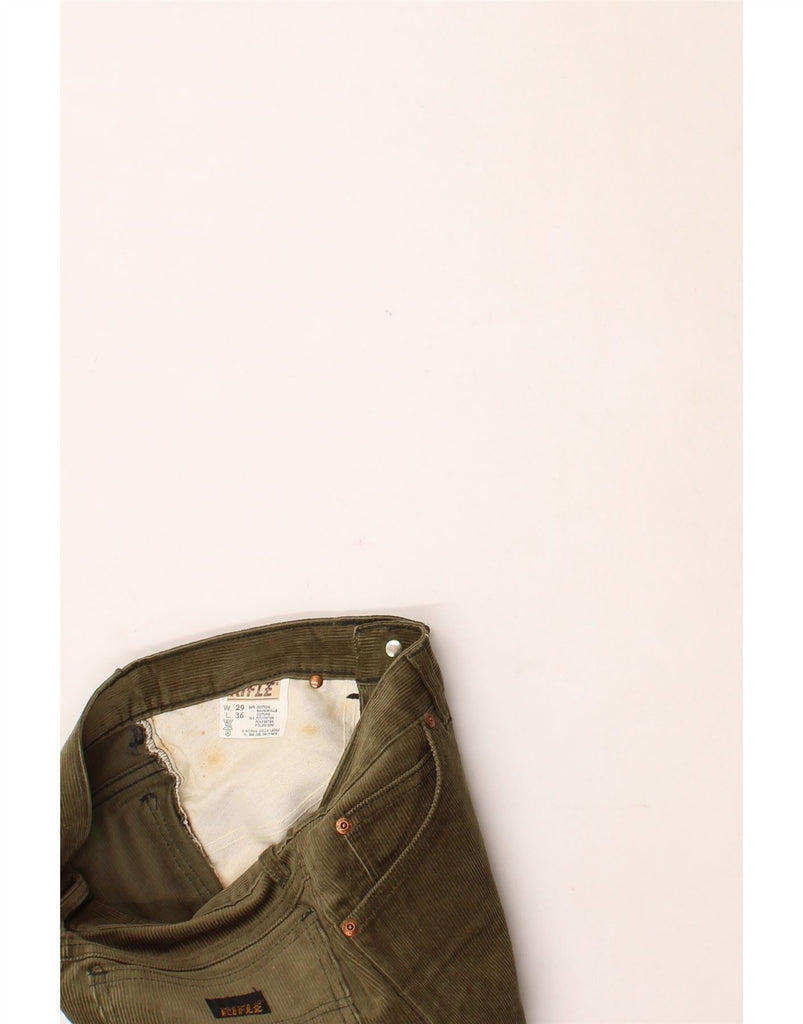 RIFLE Womens Straight Corduroy Trousers W29 L26 Khaki Cotton Vintage Rifle and Second-Hand Rifle from Messina Hembry 