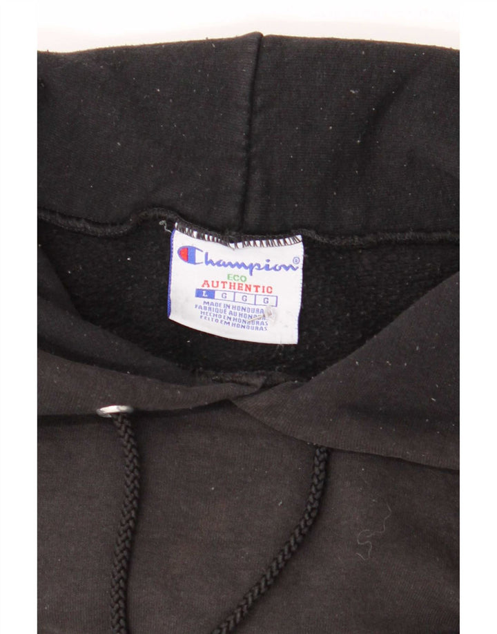 Champion Mens Graphic Hoodie Jumper Large Black