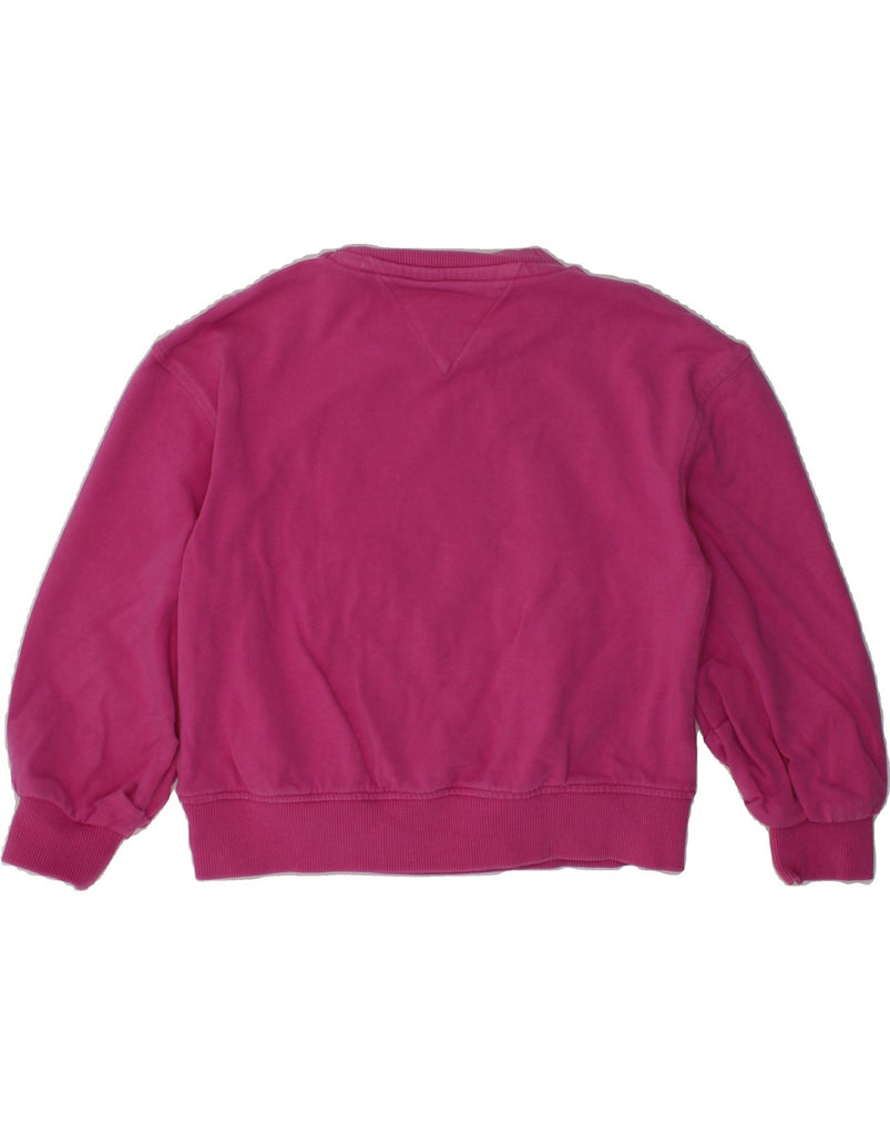 TOMMY HILFIGER Girls Graphic Sweatshirt Jumper 3-4 Years Pink Cotton | Vintage Tommy Hilfiger | Thrift | Second-Hand Tommy Hilfiger | Used Clothing | Messina Hembry 