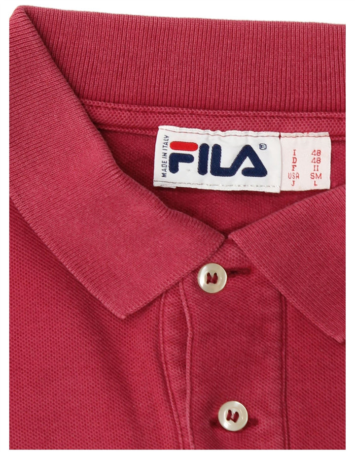 Fila Mens Polo Shirt IT 48 Medium Pink