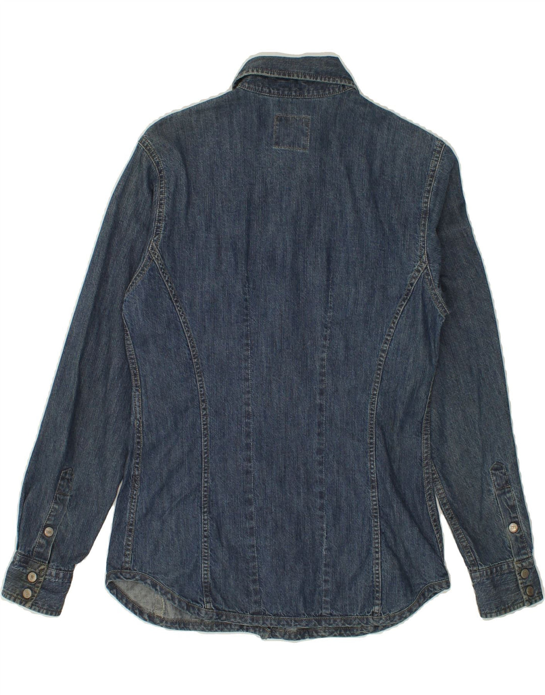 GAS Womens Denim Shirt UK 6 XS Navy Blue Vintage Gas and Second-Hand Gas from Messina Hembry 