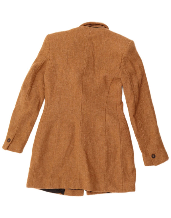 Zara Womens 1 Button Longline Blazer Jacket UK 10 Small Beige