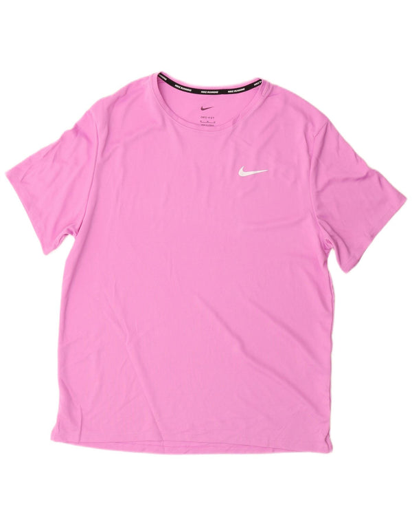 Nike Mens Dri Fit T-Shirt Top Medium Purple Polyester Sports