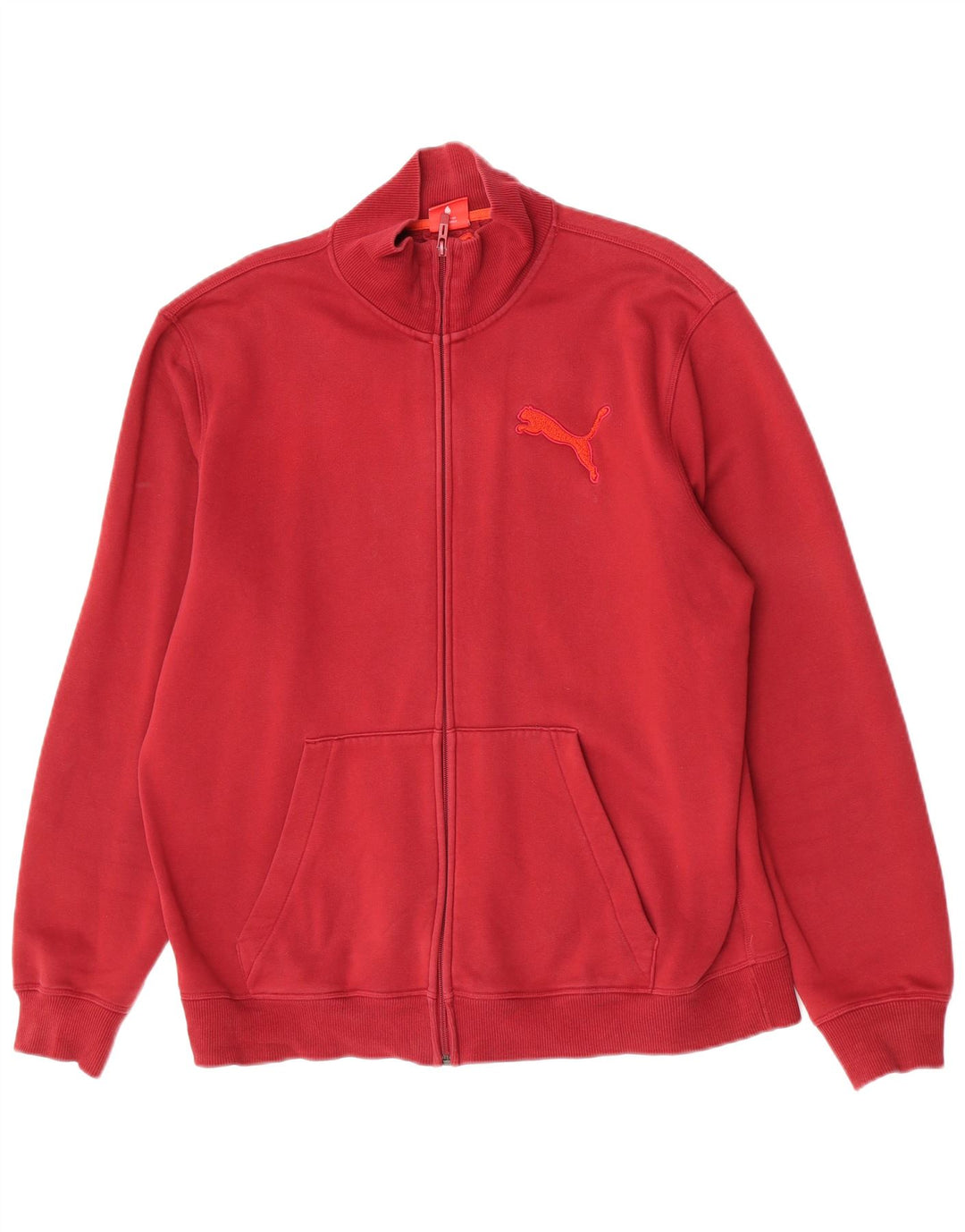 Puma Mens Tracksuit Top Jacket XL Burgundy Cotton