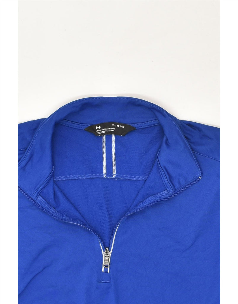 UNDER ARMOUR Mens Zip Neck Pullover Tracksuit Top XL Blue Polyester | Vintage Under Armour | Thrift | Second-Hand Under Armour | Used Clothing | Messina Hembry 