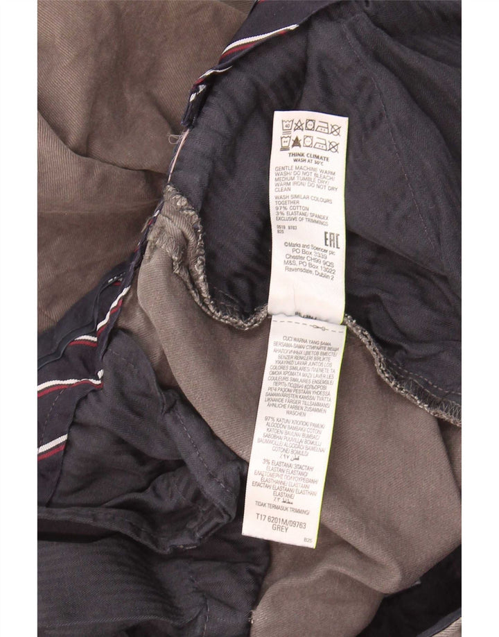 Marks & Spencer Mens Blue Harbour Straight Chino Trousers W40 L29 Grey