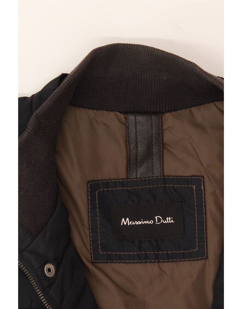 MASSIMO DUTTI Mens Bomber Jacket UK 40 Large Navy Blue Vintage Massimo Dutti and Second-Hand Massimo Dutti from Messina Hembry 