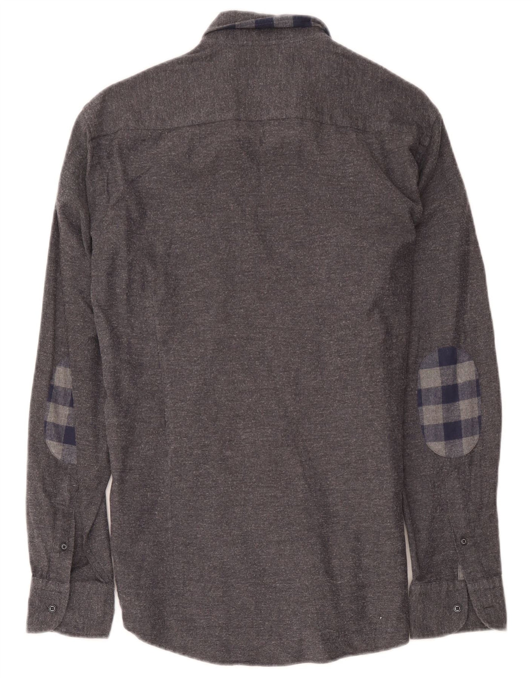 Massimo Dutti Mens Shirt Large Grey Herringbone