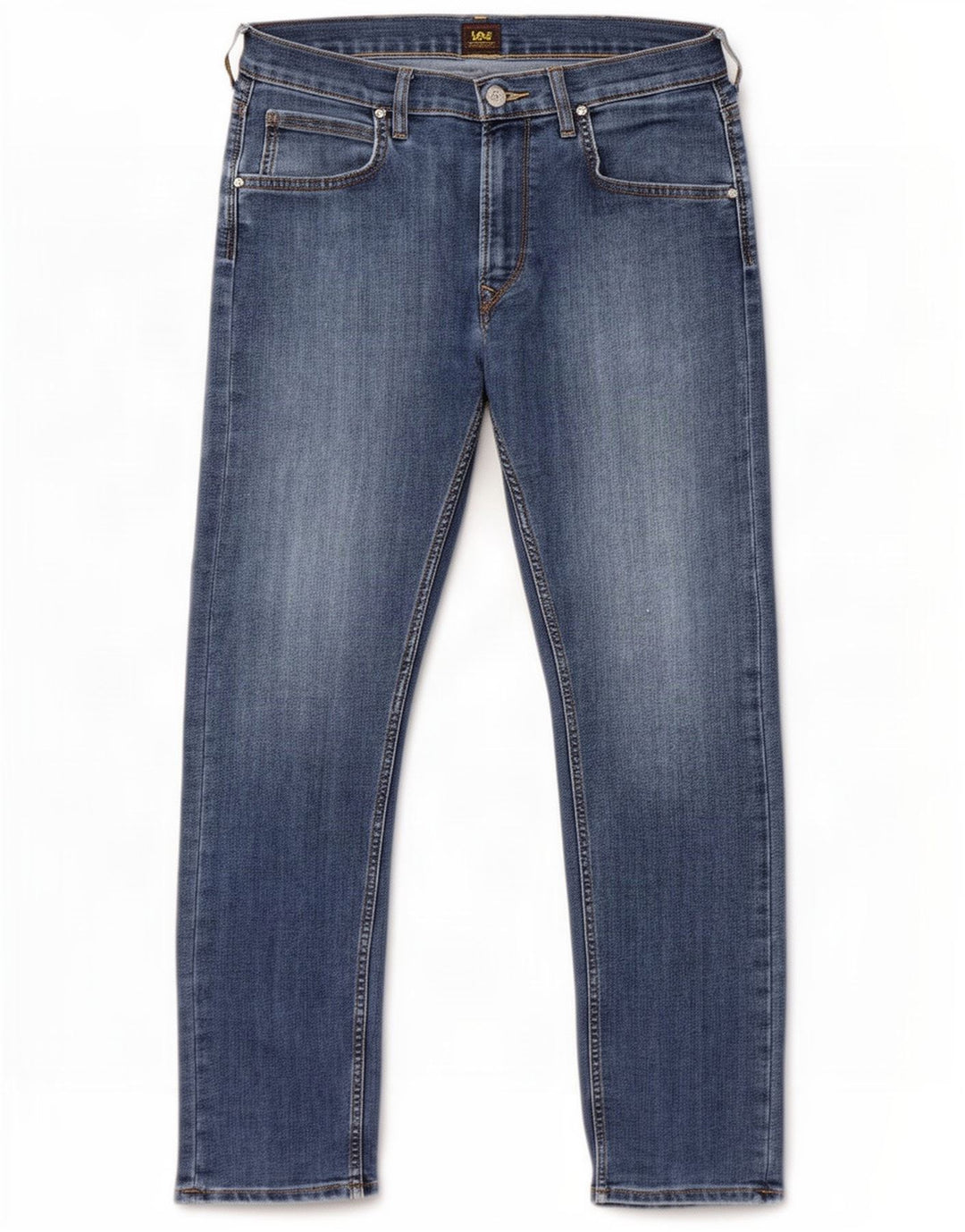 Lee Mens Daren Zip Fly Straight Jeans W32 L30 Blue Cotton