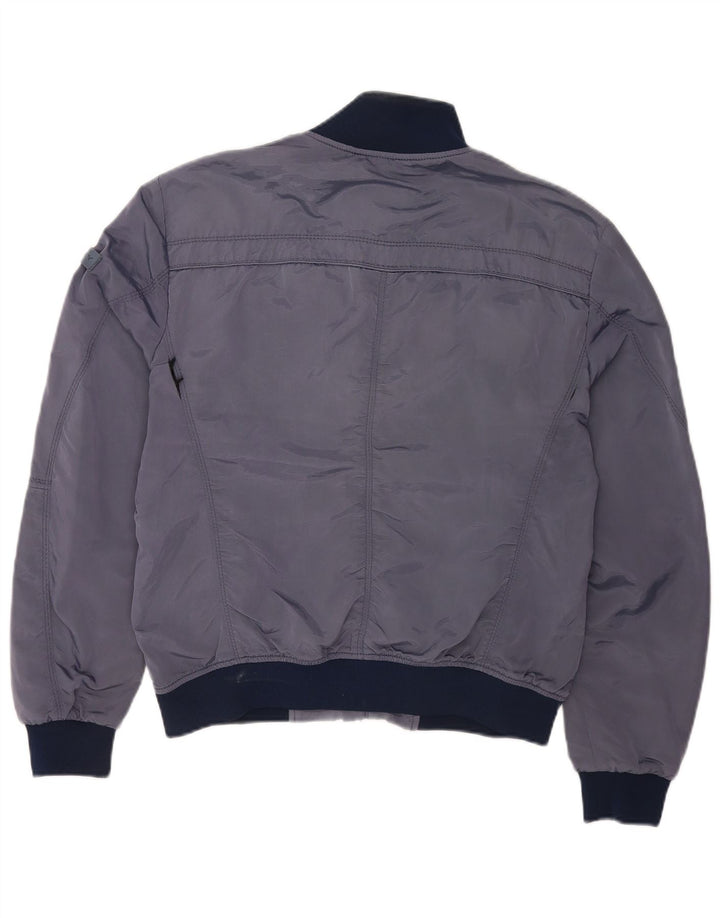 PEUTEREY Mens Bomber Jacket UK 40 Large Navy Blue Colourblock Polyamide