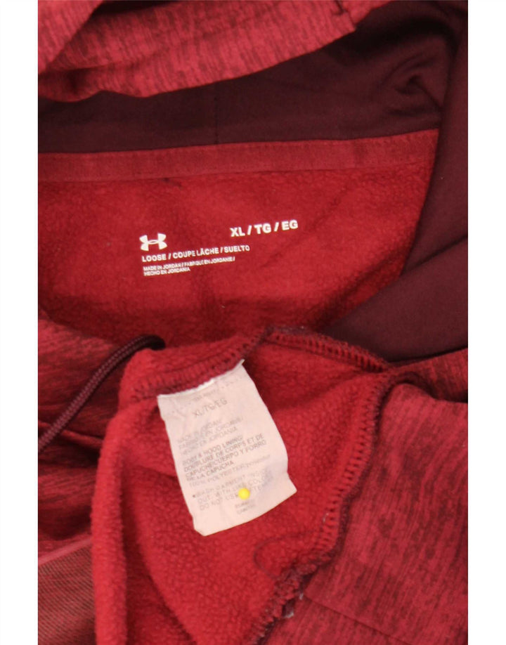 Under Armour Mens Graphic Hoodie Jumper XL Maroon Flecked Polyester