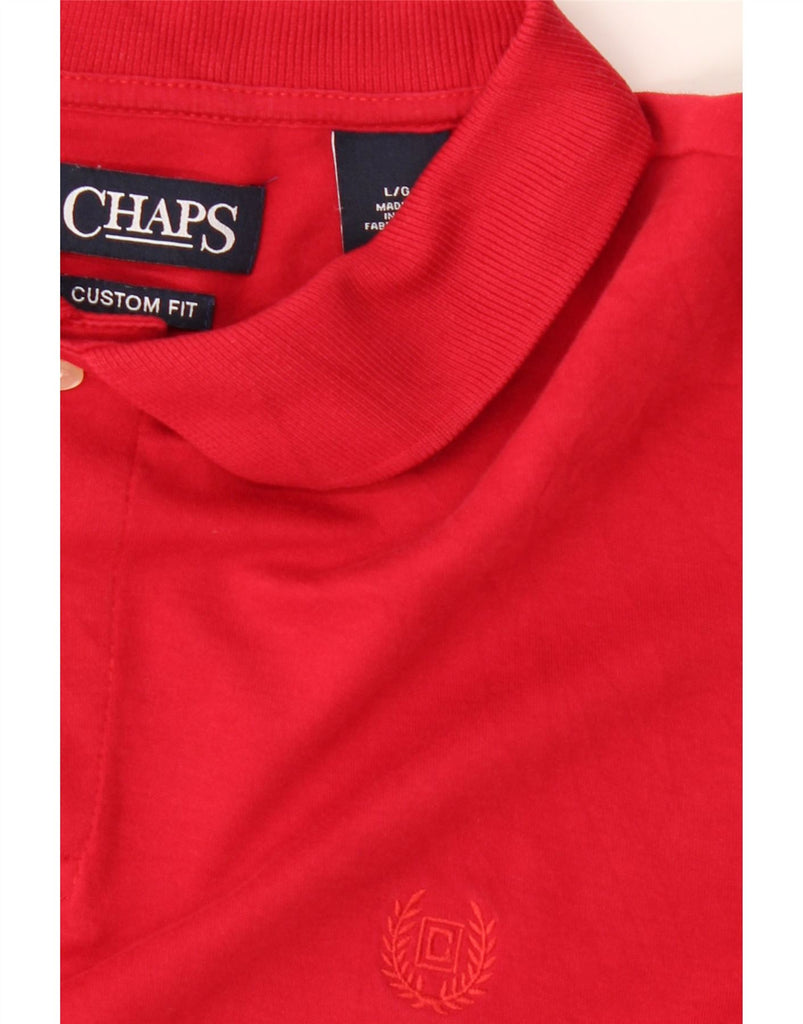CHAPS Mens Custom Fit Polo Shirt Large Red Cotton Vintage Chaps and Second-Hand Chaps from Messina Hembry 