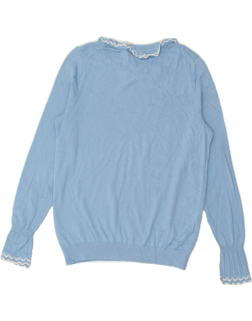 BODEN Womens Boat Neck Jumper Sweater UK 14 Medium Blue Cotton Vintage Boden and Second-Hand Boden from Messina Hembry 