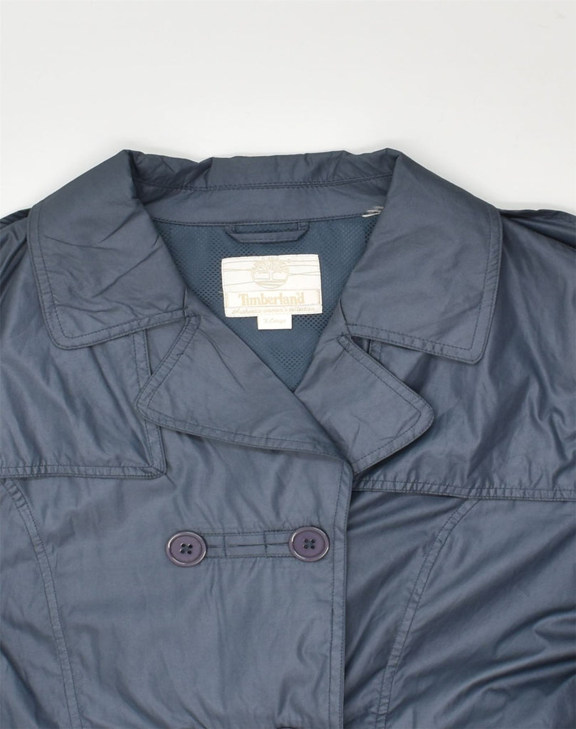 TIMBERLAND Womens Double Breasted Coat UK 18 XL Navy Blue | Vintage Timberland | Thrift | Second-Hand Timberland | Used Clothing | Messina Hembry 