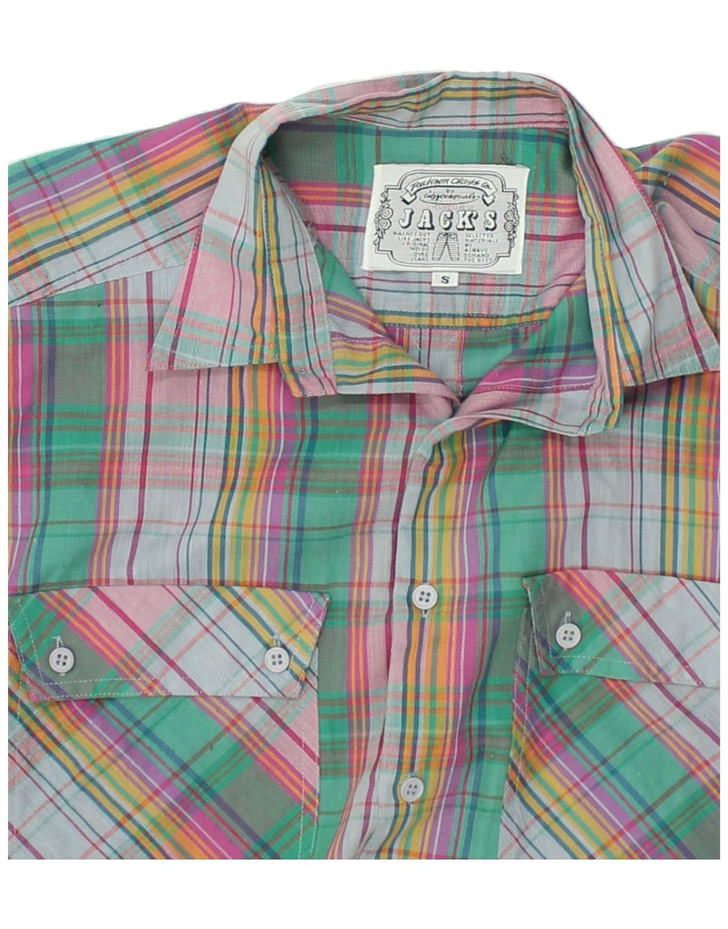 VINTAGE Mens Shirt Small Multicoloured Check Cotton | Vintage Vintage | Thrift | Second-Hand Vintage | Used Clothing | Messina Hembry 