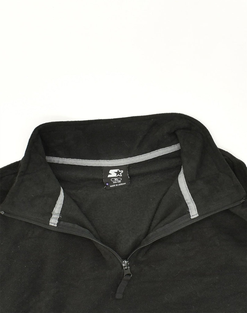 STARTER Mens Zip Neck Fleece Jumper Size 46/48 XL Black Polyester | Vintage Starter | Thrift | Second-Hand Starter | Used Clothing | Messina Hembry 