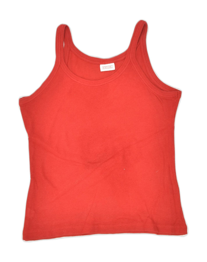 STEFANEL Womens Cami Top UK 16 Large Red Cotton | Vintage | Thrift | Second-Hand | Used Clothing | Messina Hembry 