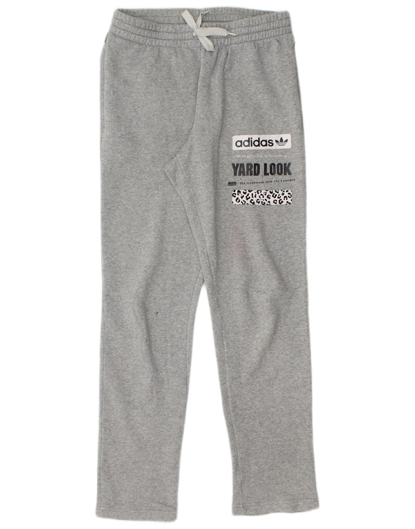 Adidas Mens Graphic Tracksuit Trousers Medium Grey Animal Print Cotton