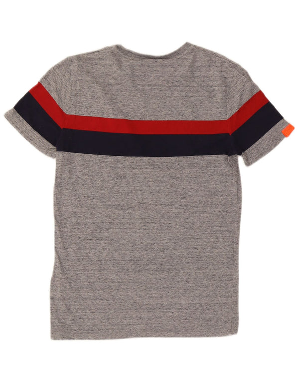 Superdry Mens T-Shirt Top Small Grey Colourblock Cotton