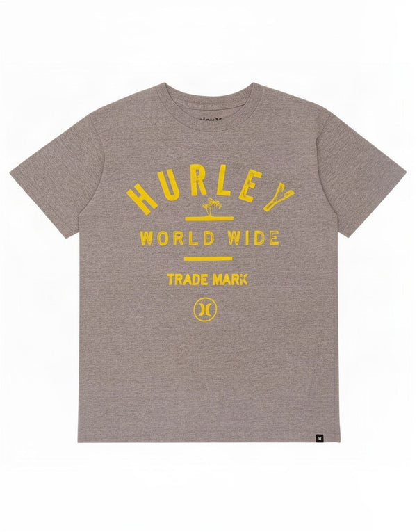 Hurley Mens Graphic T-Shirt Top Small Grey Cotton