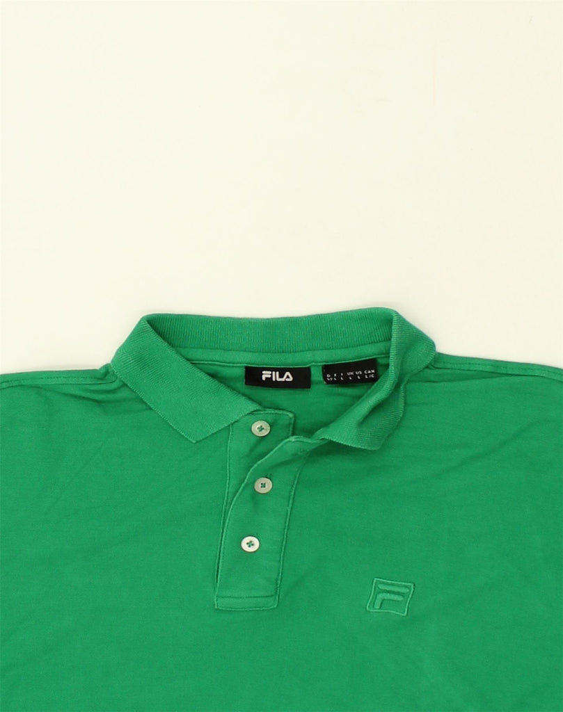 FILA Mens Polo Shirt Large Green Cotton | Vintage Fila | Thrift | Second-Hand Fila | Used Clothing | Messina Hembry 