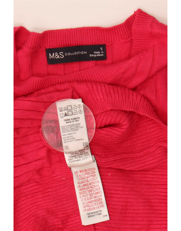 Marks & Spencer Womens Boat Neck Jumper Sweater UK 8 Small Pink