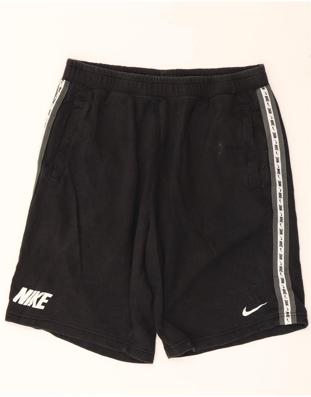 Nike Mens Graphic Sport Shorts Large Black Colourblock Cotton