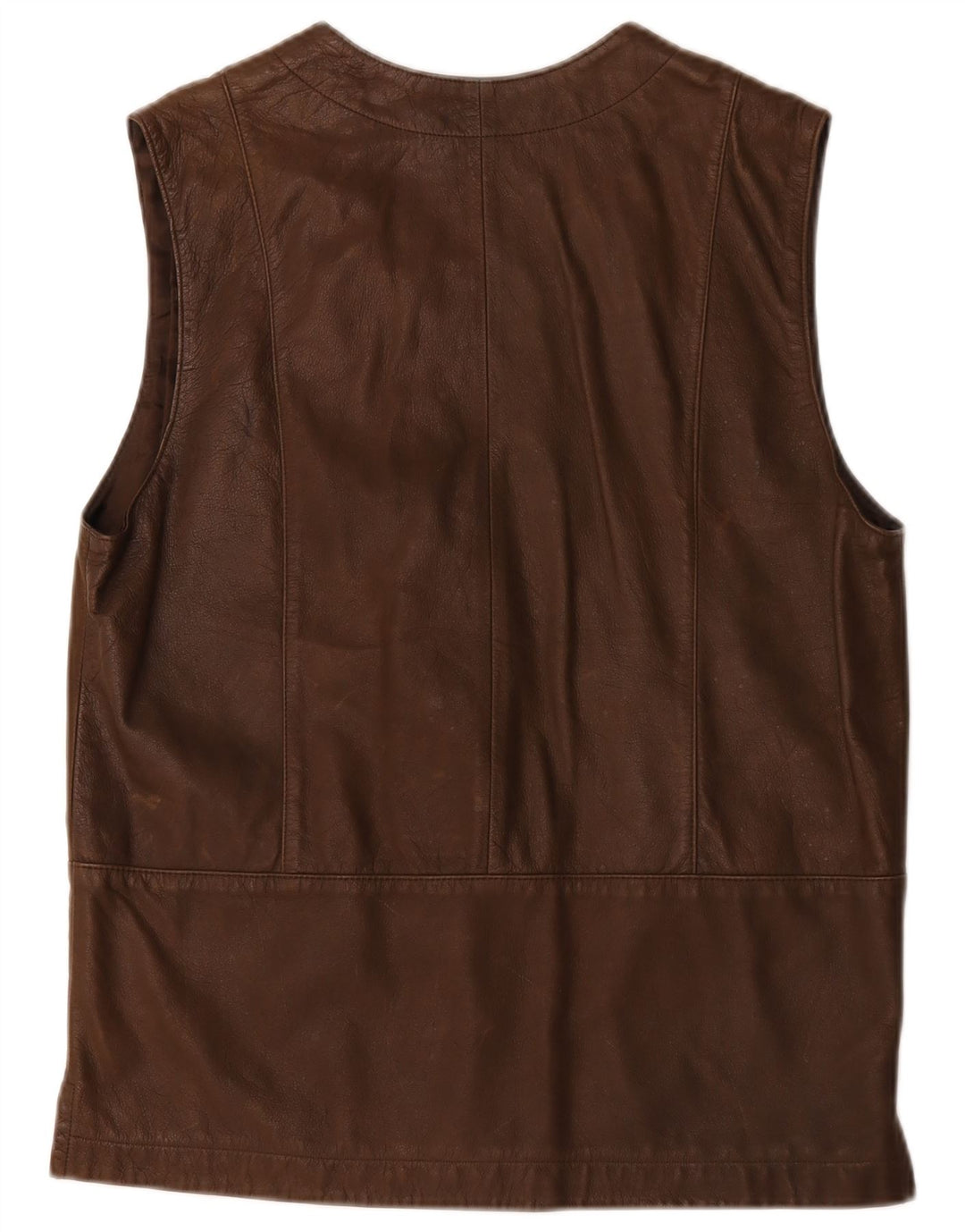 Roxy Womens Leather Gilet EU 38 Medium Brown Leather